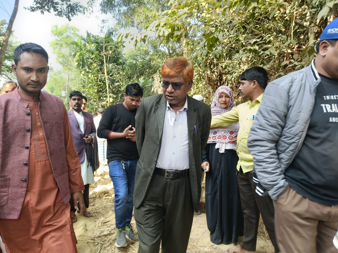 অবহেলিত নলবিনিয়া সড়কের কাজ উদ্বোধন