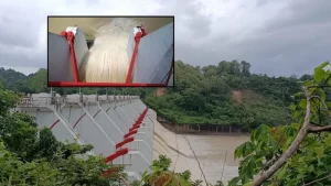 পাহাড়ি ঢলে ফুলে উঠল কাপ্তাই, খুলল ১৬ গেট
